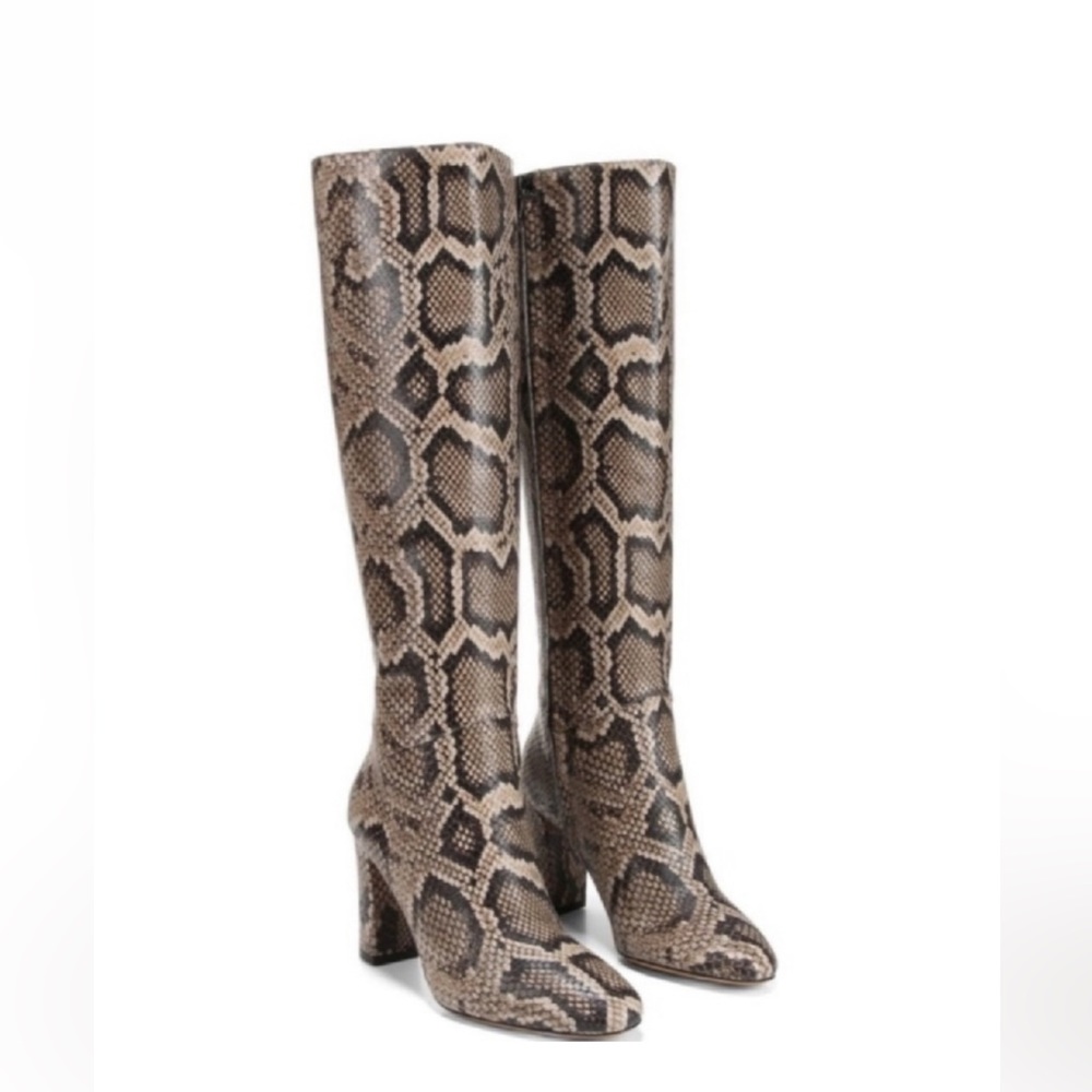 Vince Vita Snake Skin Leather Knee High Italian Tall Boots Sz 8